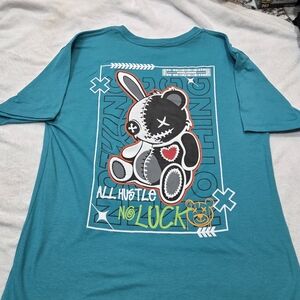 Hustle OG Teal Graphic Kids Tee Size xl